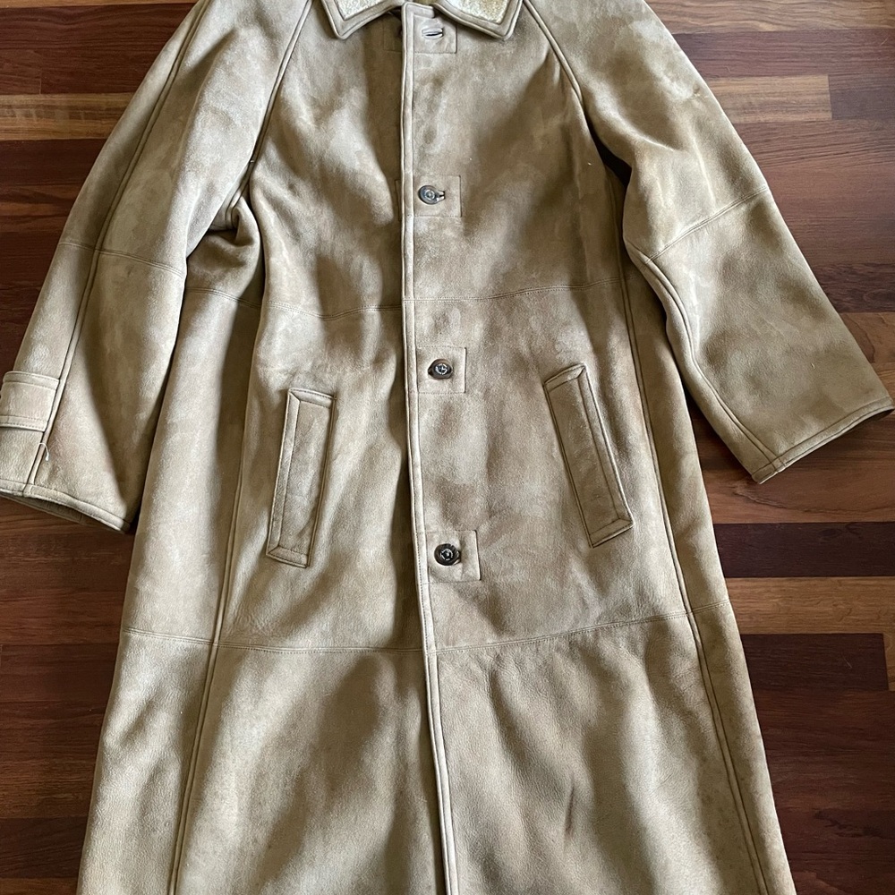 Ralph Lauren black label long shearling coat M